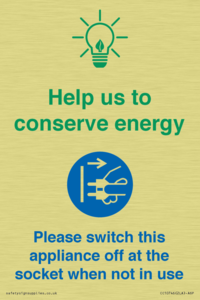 Help us to conserve energy - Switch this appliance off at the socket when not in use